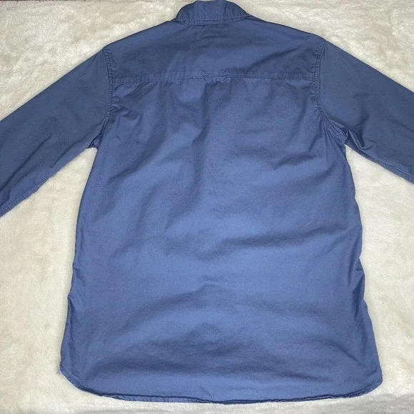 H&M LOGG Blue Cotton Long Sleeve Button-Up Shirt - Picture 5 of 11